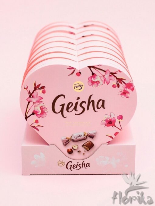 Saldainiai Geisha širdies formos dėžutėse