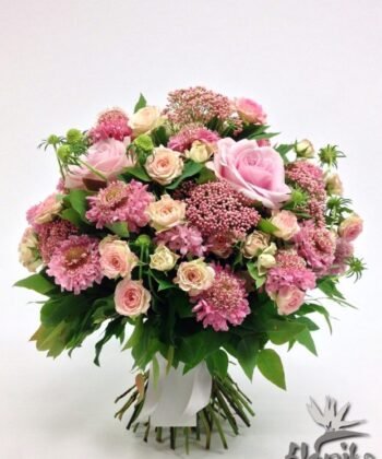 Bouquet of various pink flowers