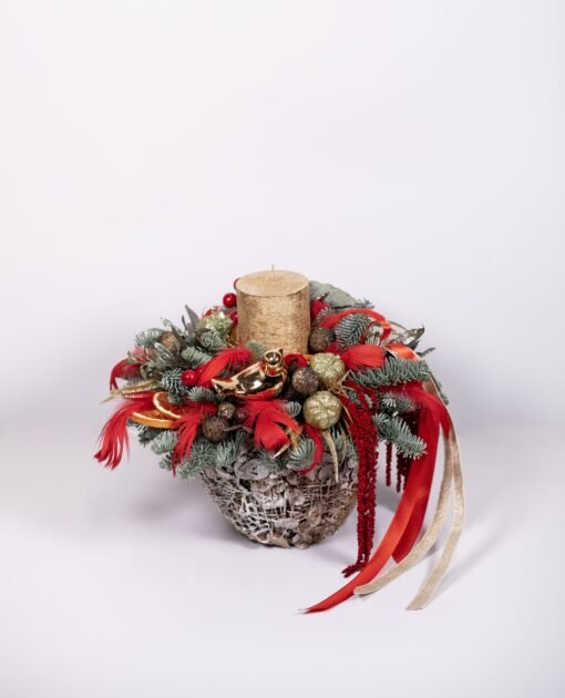 Christmas arrangement with a candle