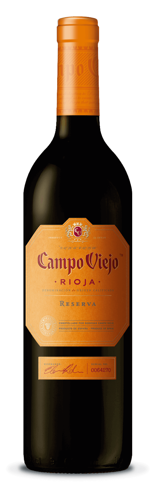 Raudono vyno butelis Campo Viejo Reserva