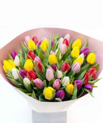Bouquet of mixed tulips
